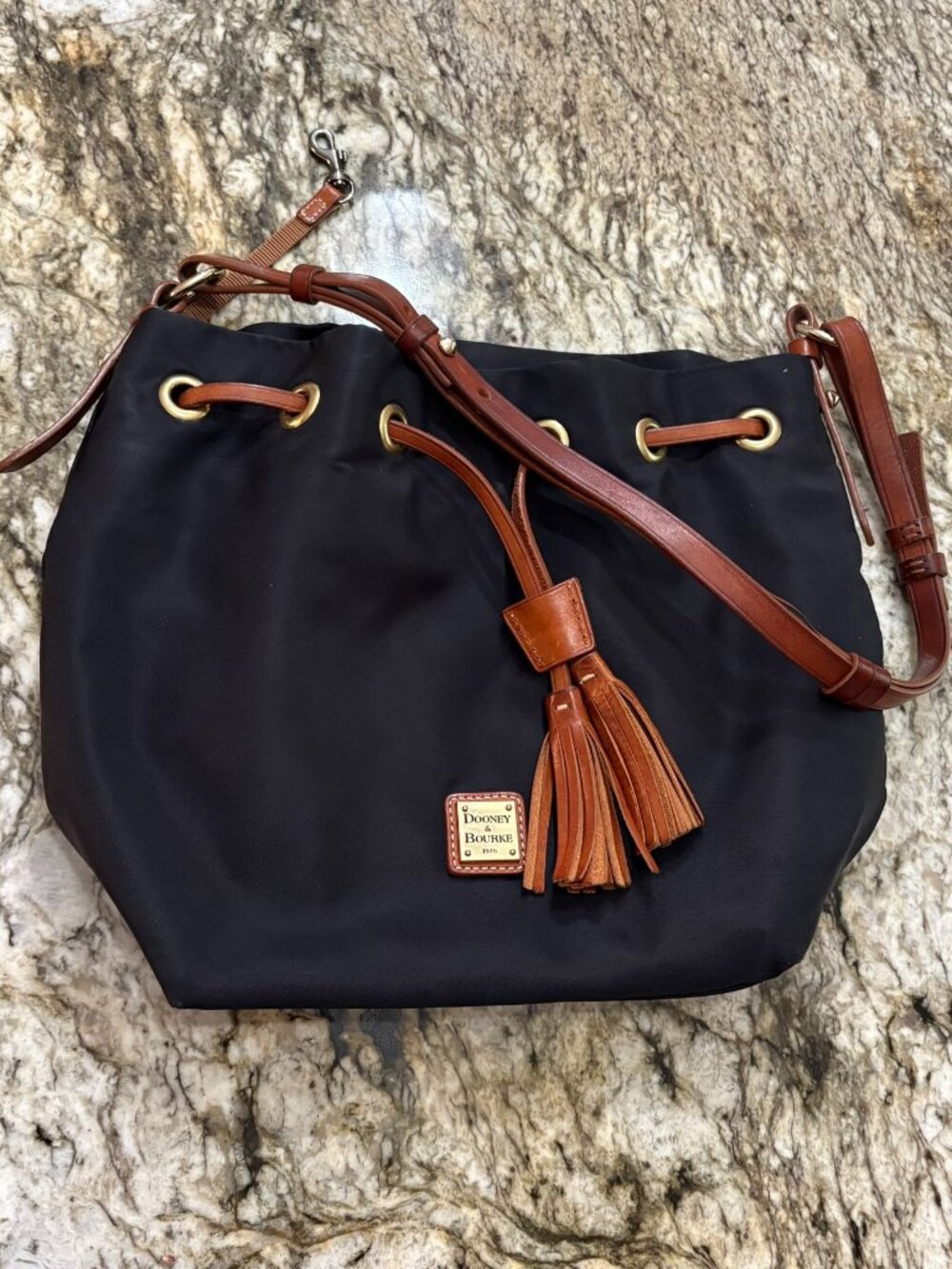 Dooney and Bourke Nylon Bucket Bag Black
